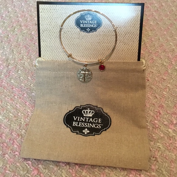 Gold Cross Bangle Bracelet - Picture 4 of 4